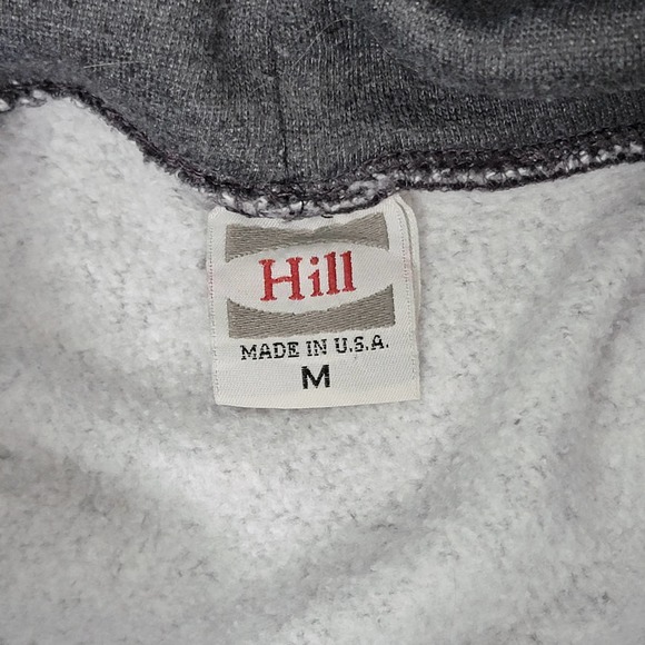 Vintage Hill Made in USA California Republic Bear Hoodie Pullover Black Gray M - Picture 3 of 7